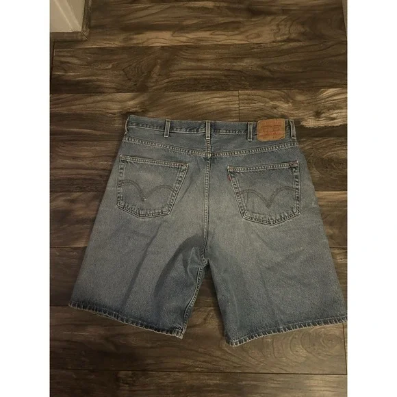 VINTAGE Levis 550 Jeans Shorts Mens 40 Relaxed Jorts Blue Denim 90s, 396 - Picture 4 of 8